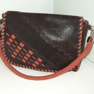 Sharon Gioe Snake Embossed Leather Shoulder Bag